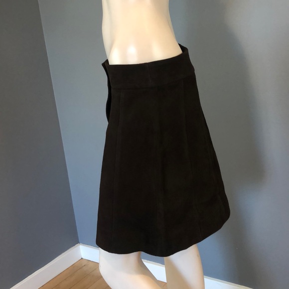 NWOT FRAME Dark  Brown Suede Leather Skirt SZ 29 - Picture 7 of 16